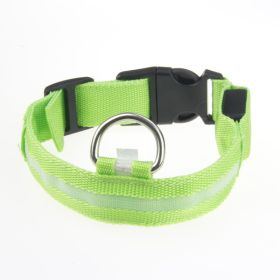 LED Luminous Pet Dog Collar Night (Option: Green Light-Rechargeable XS)